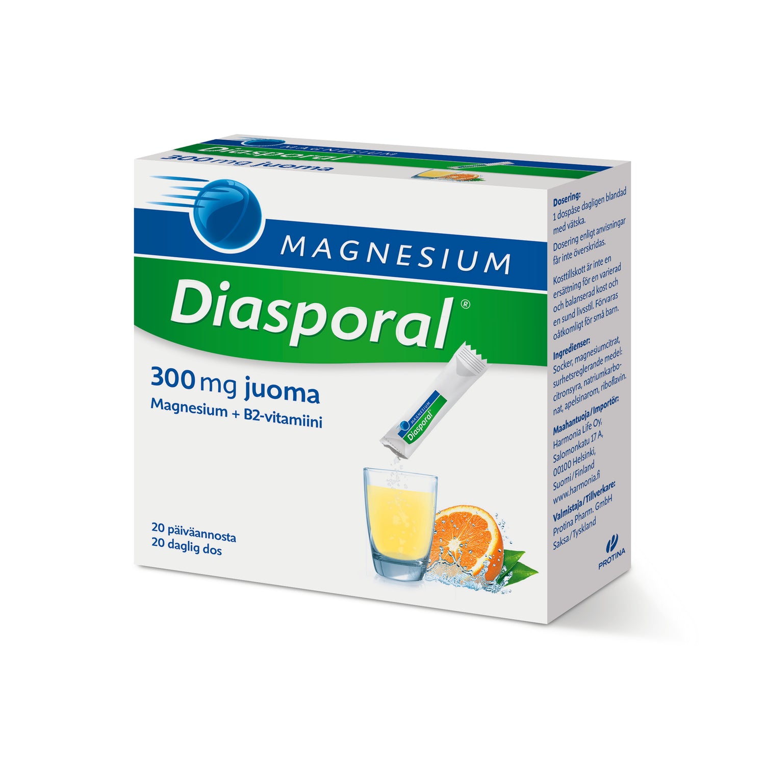 Diasporal magnesium 300 mg juomajauhe