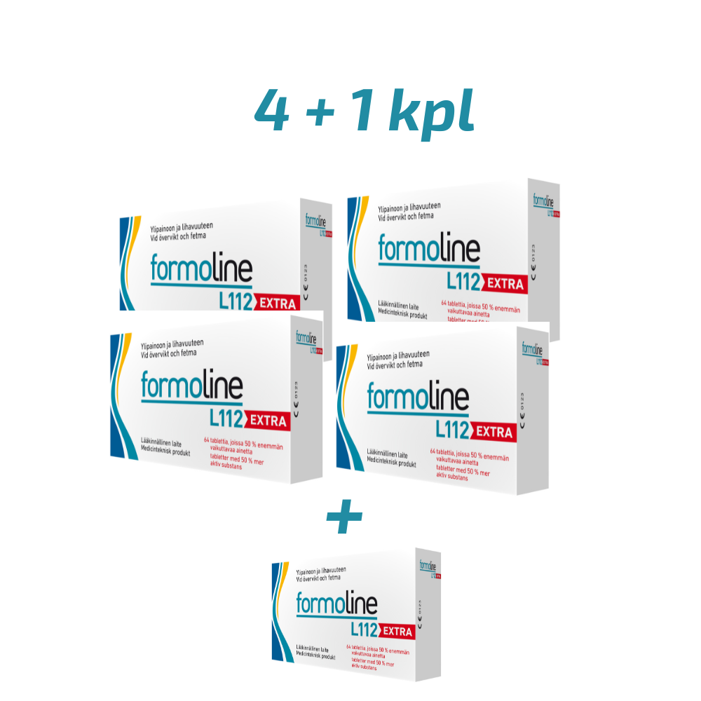 Formoline L112 Extra 750mg säästöpakkaus 4 x 64 kpl + 1 pkt kaupan päälle!