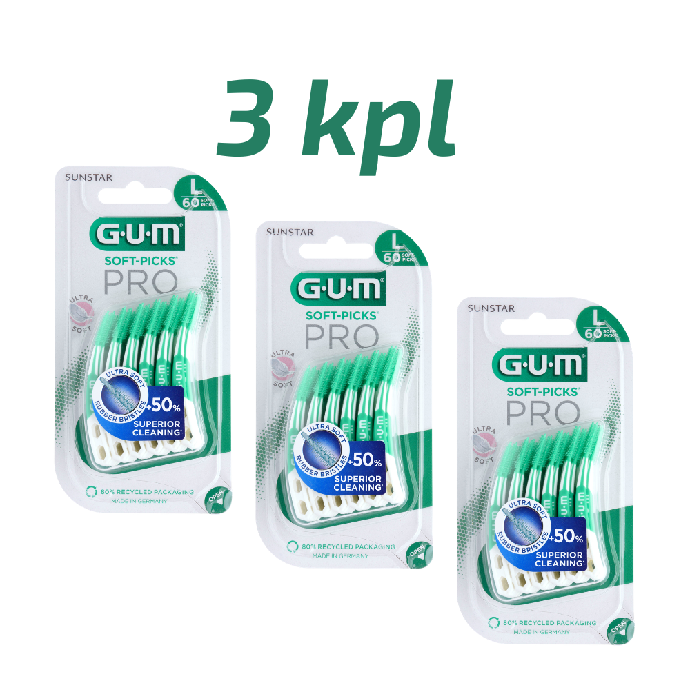 Gum Soft-Picks Pro Large säästöpakkaus 3 x 60 kpl