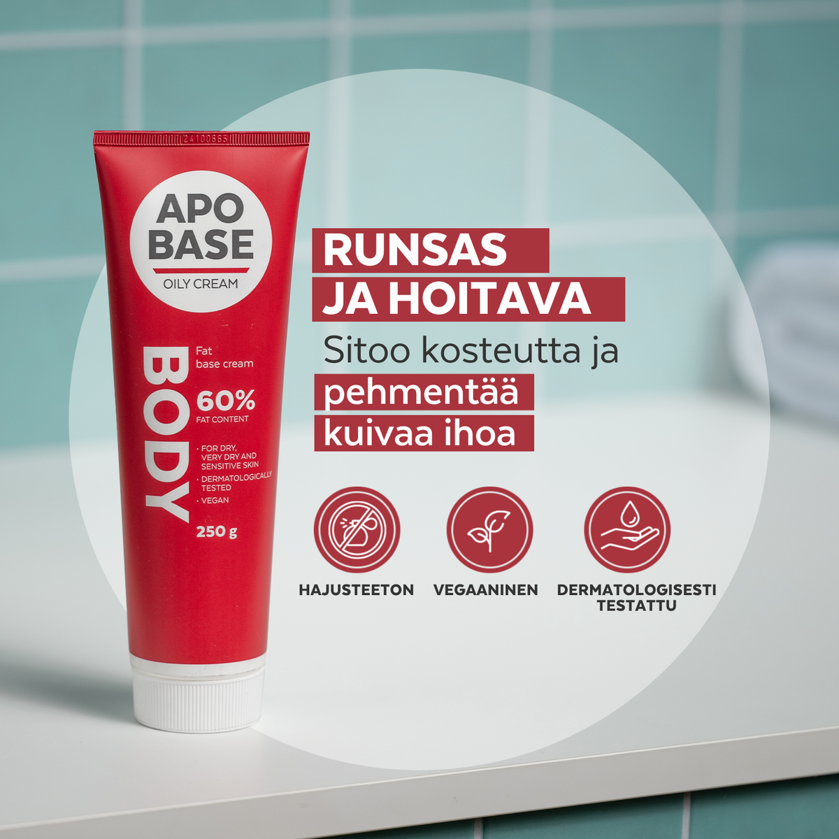 Apobase Oily Creme rasvainen perusvoide - eri kokoja