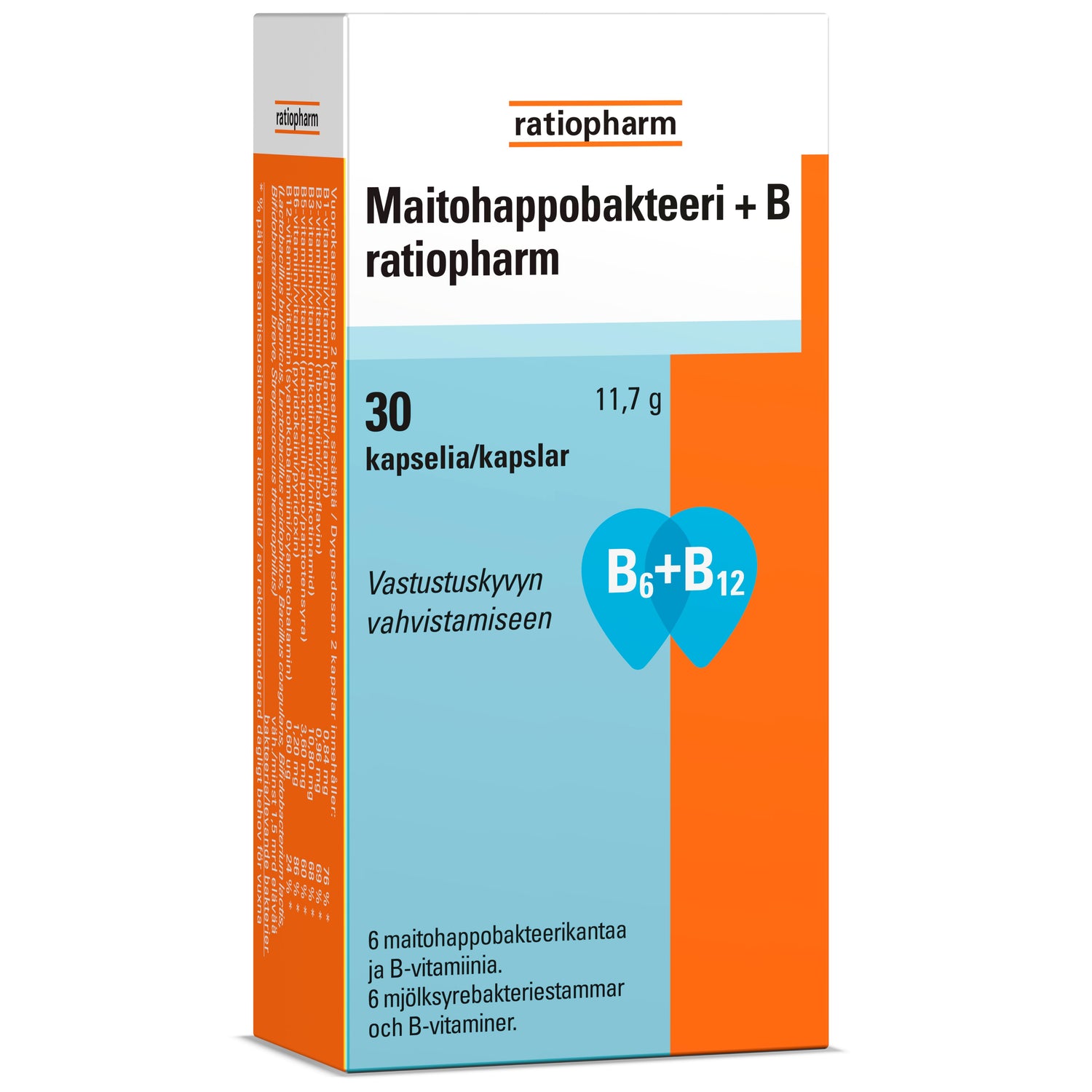 MAITOHAPPOBAKTEERI + B RATIOPHARM 30 tai 50 kapselia