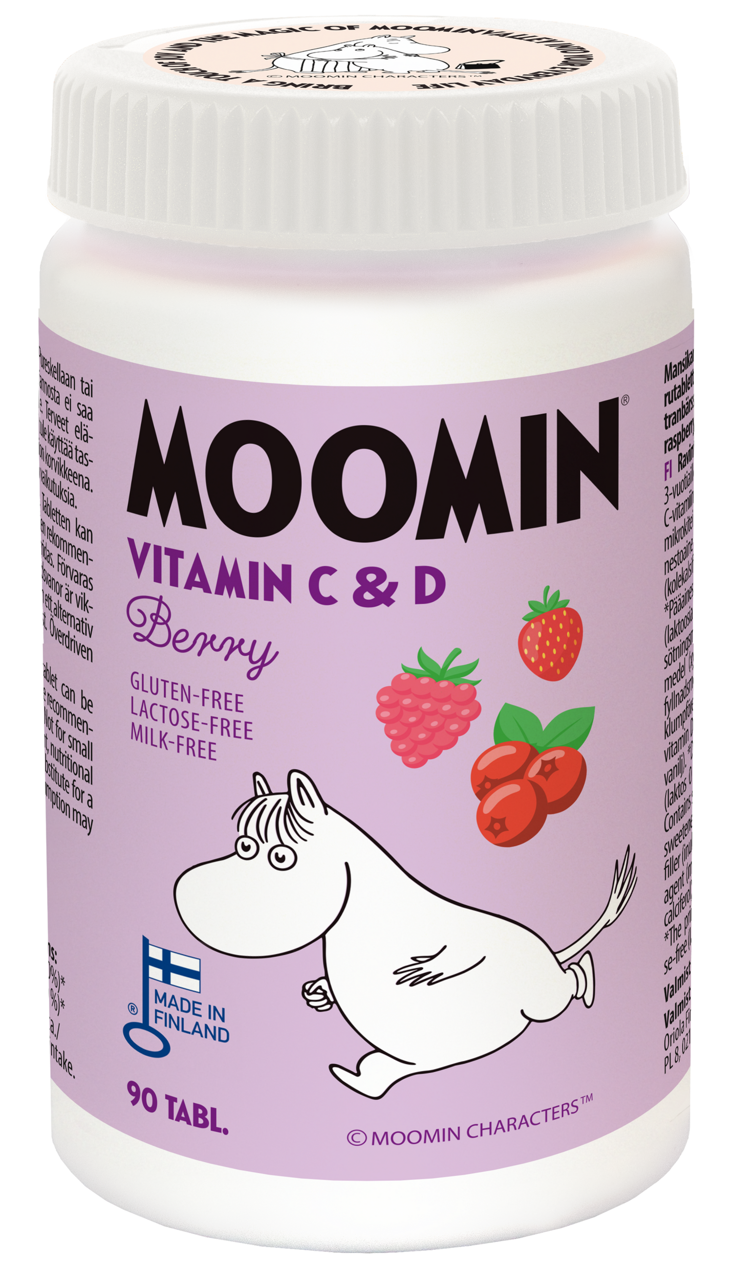 Moomin® C+D-vitamiini Berry purutabletti 90 kpl