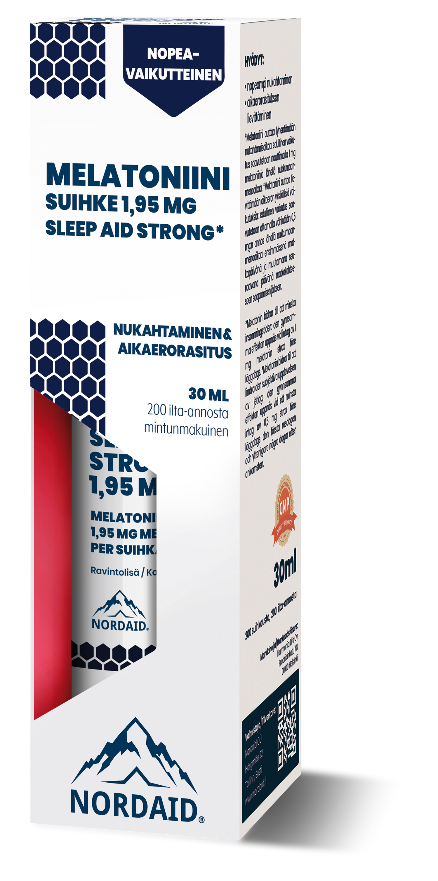 Nordaid Sleep Aid Strong -melatoniinisuihke 1,95 mg spray 30ml - Apteekkiplus.fi