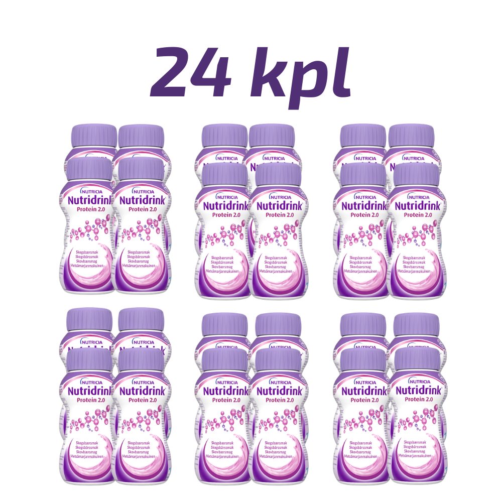 Nutridrink Protein 2.0 Metsämarja säästöpakkaus 24X200 ml