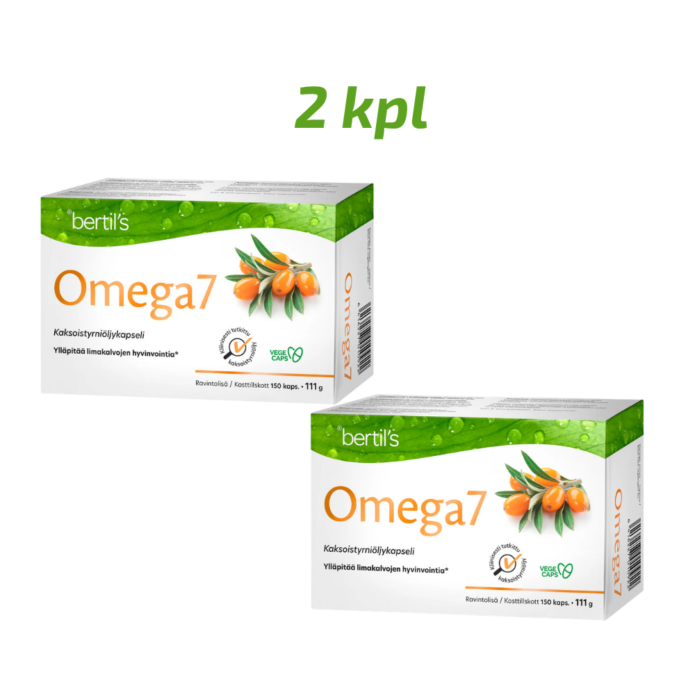 Omega7 tyrniöljykapseli säästöpakkaus 2 x 150 kaps