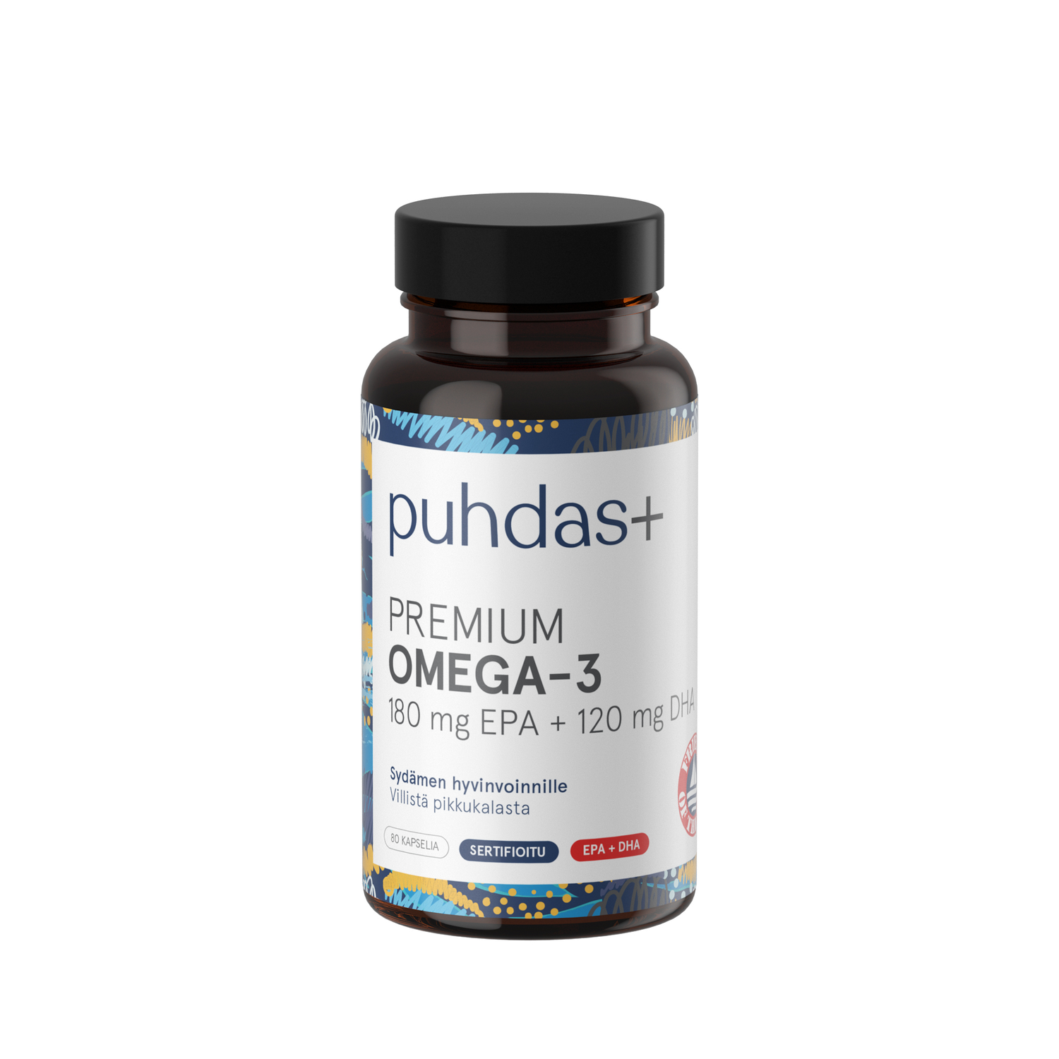 Puhdas+ Premium Omega-3 180mg epa/120mg dha 80 kapselia