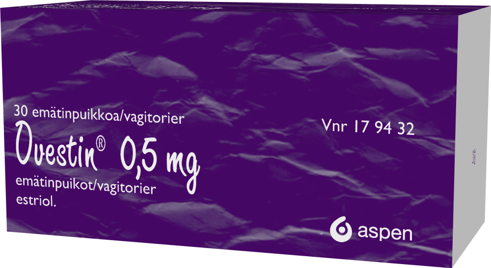 OVESTIN 0,5 mg -emätinpuikot - eri kokoja