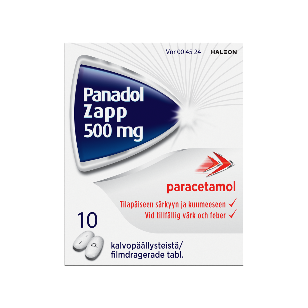 Panadol Zapp 500 mg -tabletit eri kokoja