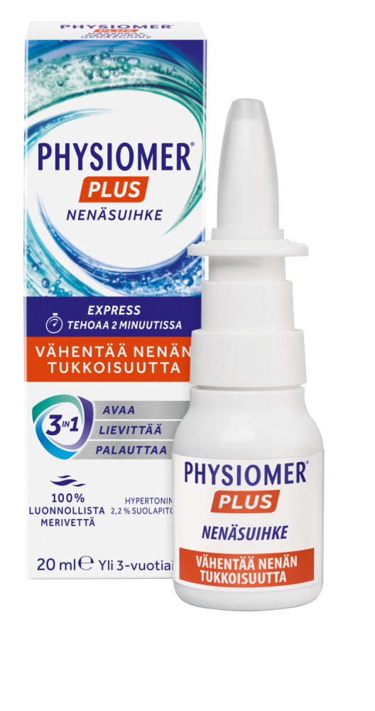 Physiomer Plus 20 ml - nenäsuihke tukkoiselle nenälle
