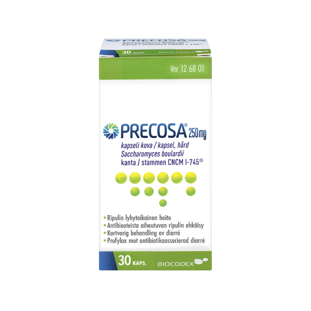 PRECOSA 250 mg -kapselit, eri pakkauskokoja