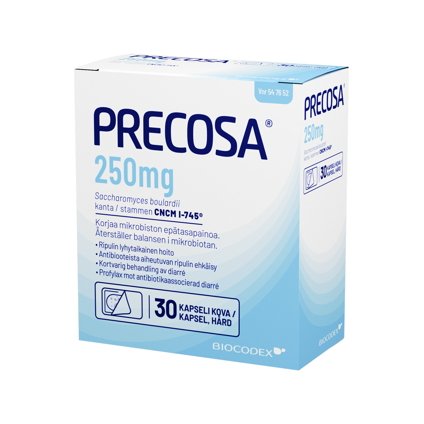 PRECOSA 250 mg -kapselit, eri pakkauskokoja
