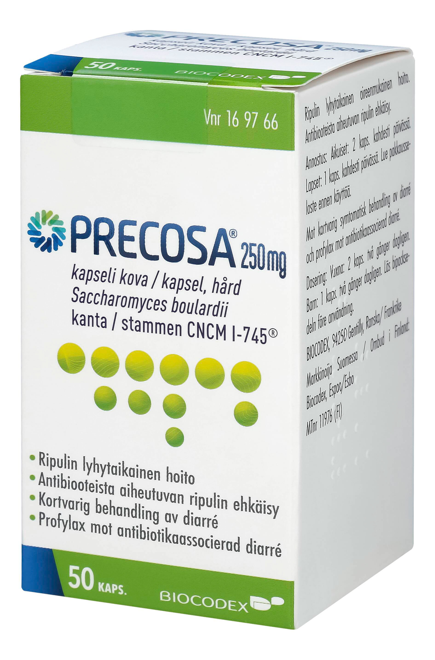 PRECOSA 250 mg -kapselit, eri pakkauskokoja