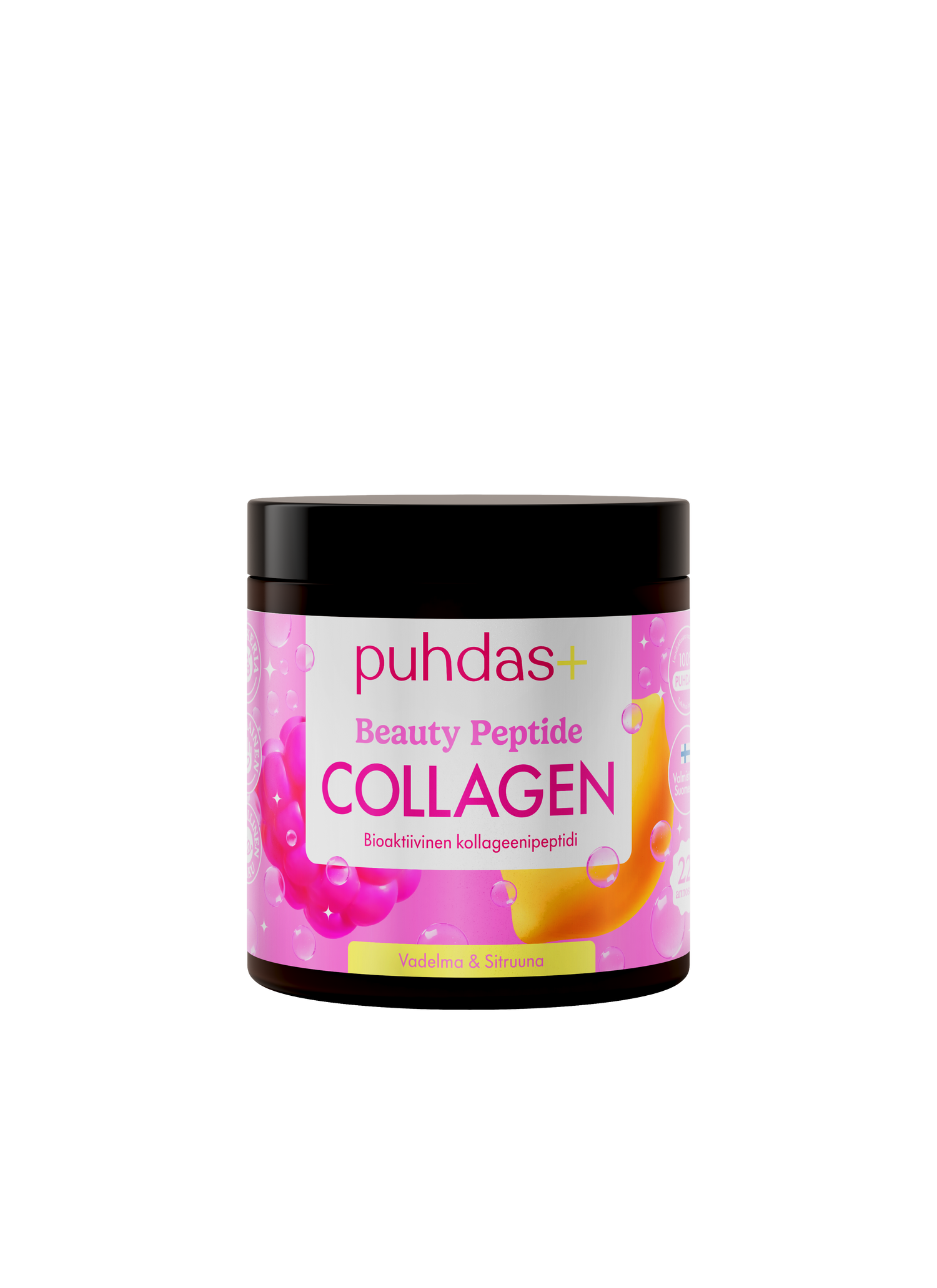 Puhdas+ Beauty Kollageenijauhe Vadelma-Sitruuna 80 g