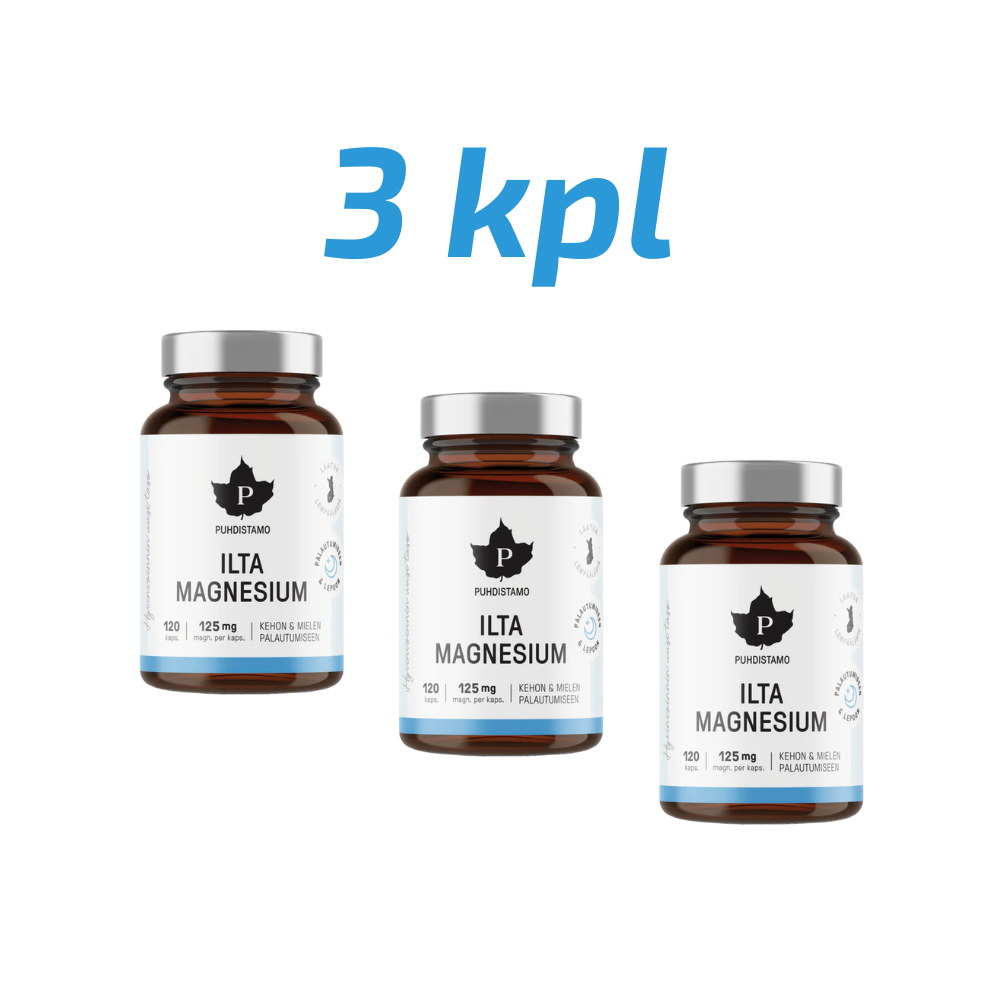 Puhdistamo Ilta Magnesium säästöpakkaus 3 x 120 kaps