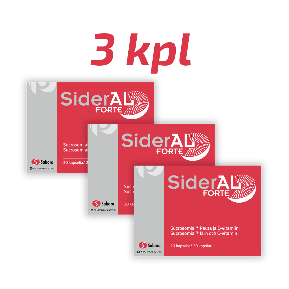 SiderAL Forte 30mg säästöpakkaus 3 x 20 kaps.