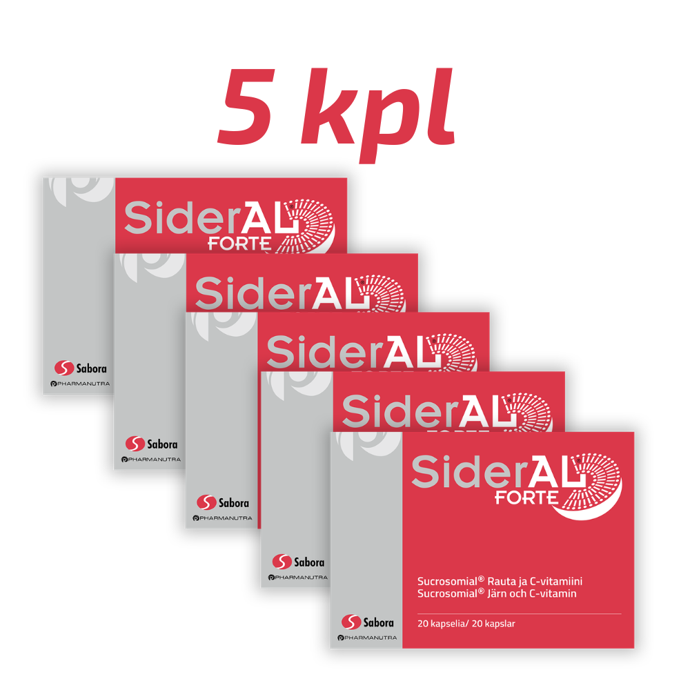 SiderAL Forte 30mg säästöpakkaus 5 x 20 kaps.