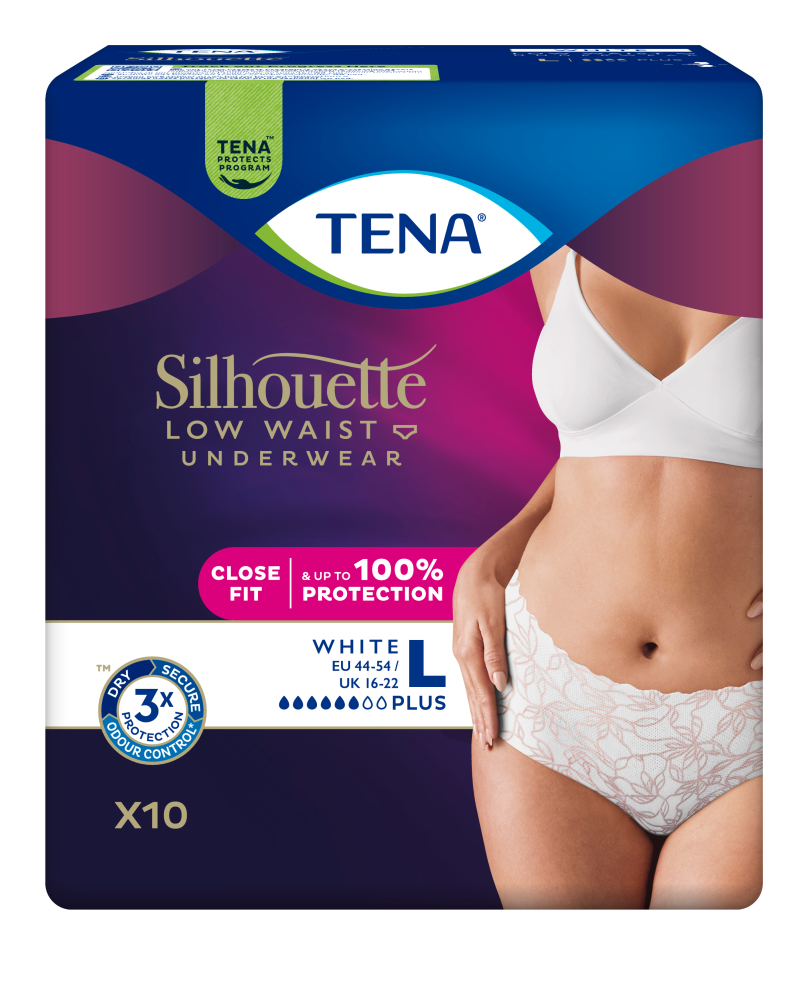 TENA Silhouette Plus L White Low Waist 10 kpl
