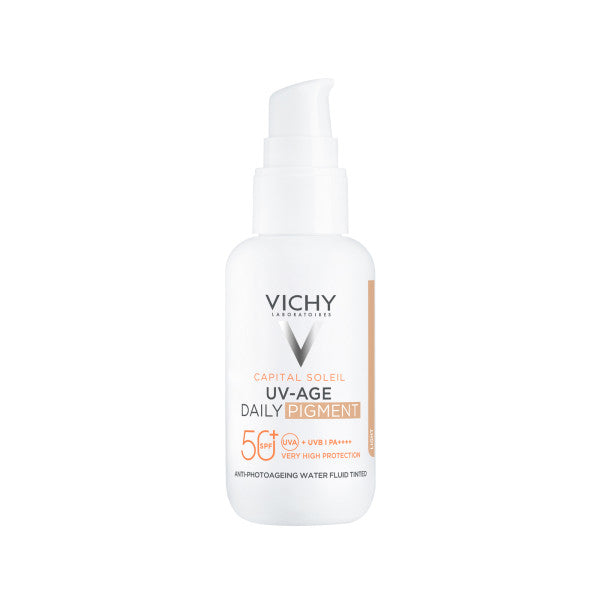 Vichy Capital Soleil UV-Age Daily Pigment Light SPF50+ sävytetty aurinkosuojavoide kasvoille