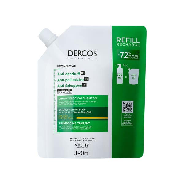 Vichy Dercos Anti-dandruff Shampoo Refill normaaleille ja kuiville hiuksille