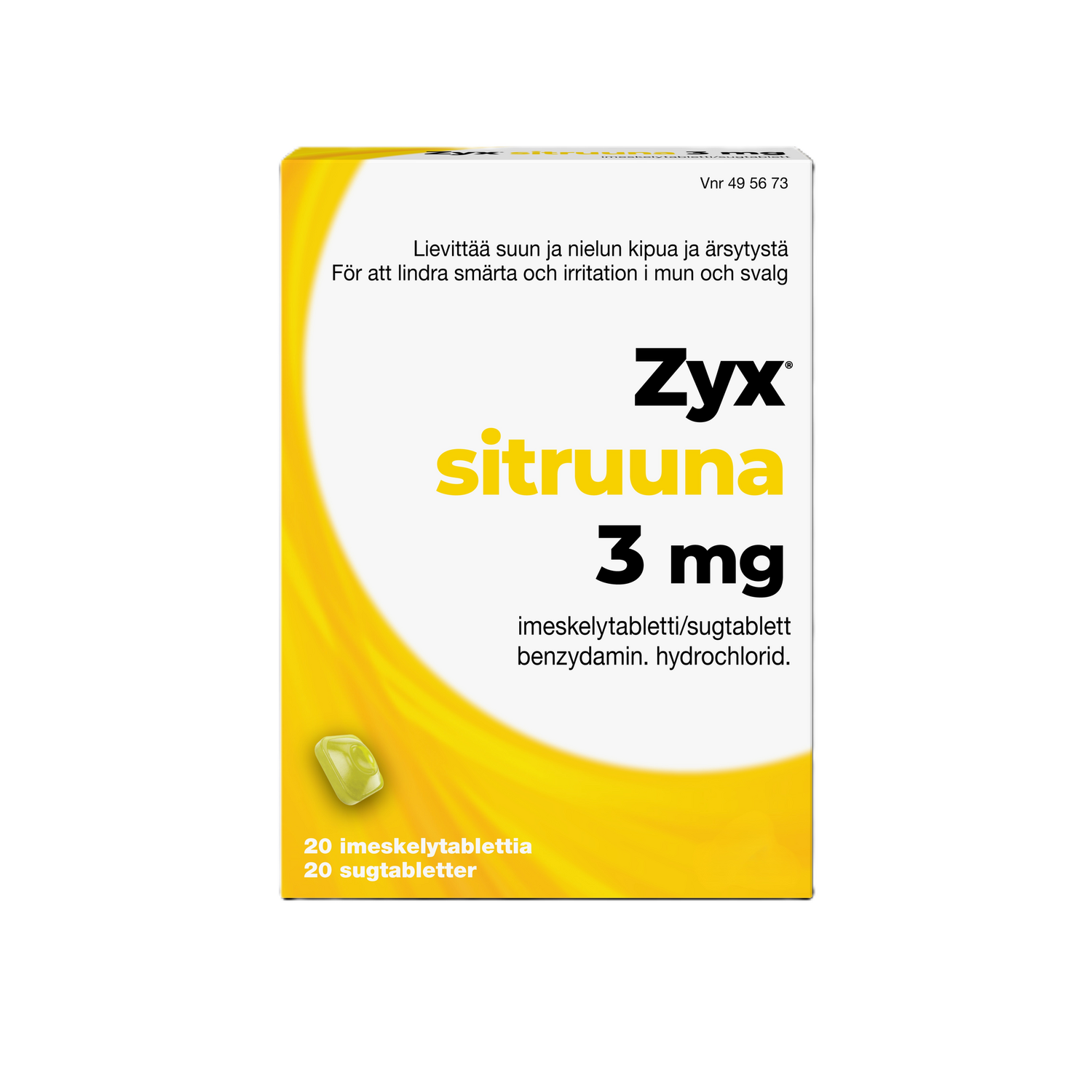 Zyx sitruuna 3 mg imeskelytabletti