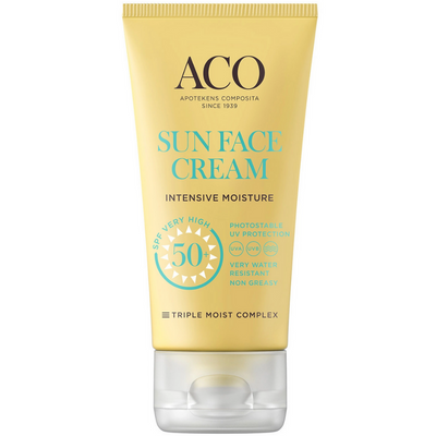 ACO Sun Face Cream SPF50+ -aurinkovoide kasvoille