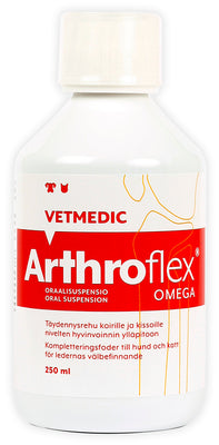 Arthroflex Omega oraalisuspensio -täydennysrehu koirille ja kissoille -Eri kokoja