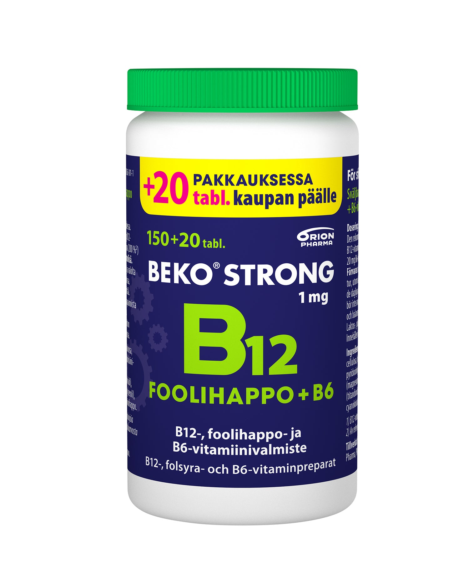 Beko Strong B12+foolihappo+B6 nieltävä tabletti - kampanjapakkaus 150+20
