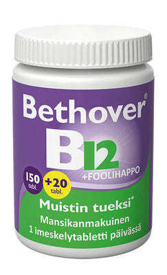 Bethover B12-vitamiini+foolihappo - 150+20 Kampanjapakkaus