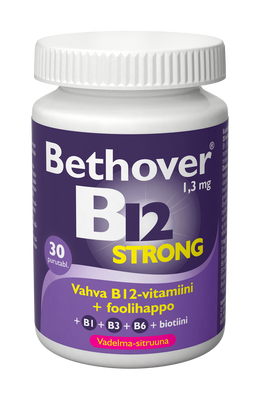 Bethover B12 strong Vadelma-sitruuna 30 tbl