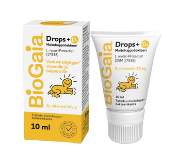 BioGaia Drops+D3 10 ml  maitohappobakteeri vauvalle ja taaperolle