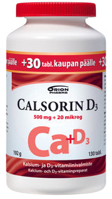 Calsorin 500mg + D3 20mikrog tabletti 130 tabl. Kampanjapakkaus!