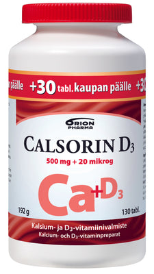 Calsorin 500mg + D3 20mikrog tabletti 130 tabl. Kampanjapakkaus!