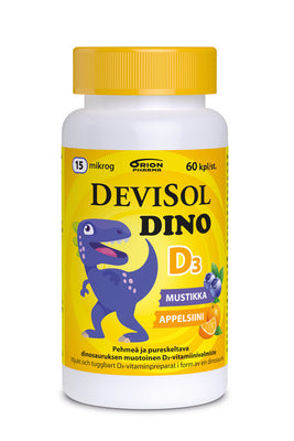 Devisol Dino D3 - pehmeä, pureskeltava D-vitamiinivalmiste 120 kpl