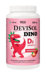 Devisol Dino Mansikka 10 mikrog -pureskeltava D-vitamiini -Eri pakkauskokoja