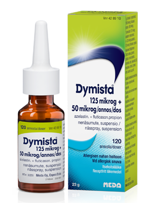 Dymista 125/50 mikrog/annos nenäsumute allergiaan 120 annosta