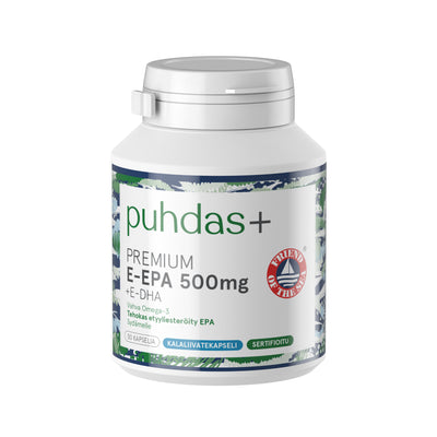 Puhdas+ Premium E-EPA 500 mg -Eri pakkauskokoja