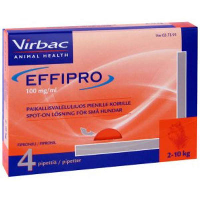 EFFIPRO 100 mg/ml liuos ulkoloisten häätöön koirille 4 pipettiä painon mukaan -eri vaihtoehtoja