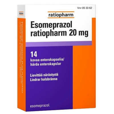 Esomeprazol ratiopharm 20 mg kapseli