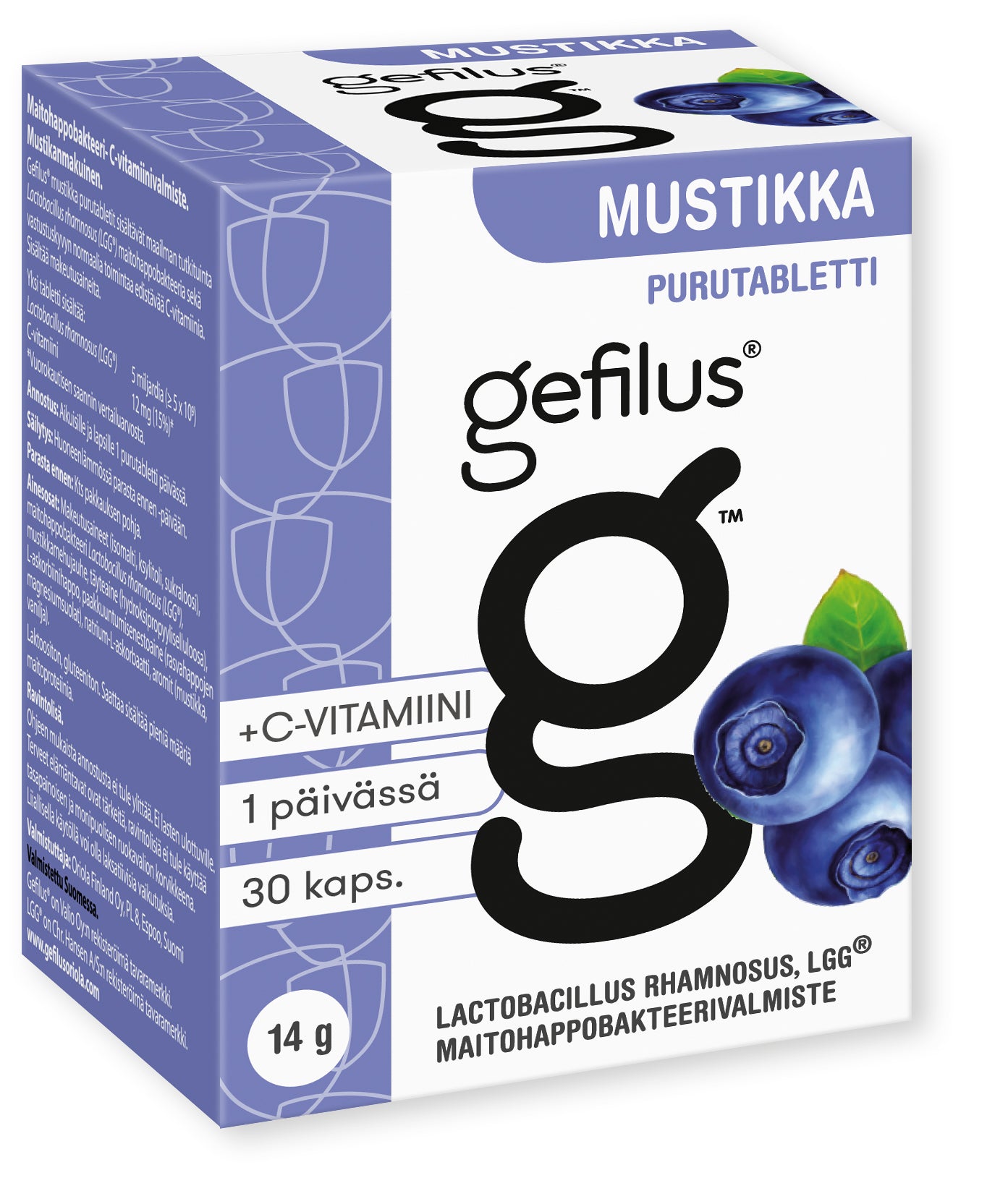 Gefilus Mustikka purutabletti -eri kokoja