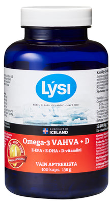 Lysi Omega-3 Vahva+D kaps 100 kpl