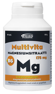 Multivita Magnesiumsitraatti+B6 175mg greippi 80 purutablettia