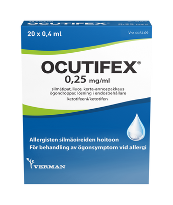 OCUTIFEX 0,25 mg/ml allergiasilmätipat -Eri pakkauskokoja