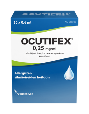 OCUTIFEX 0,25 mg/ml allergiasilmätipat -Eri pakkauskokoja