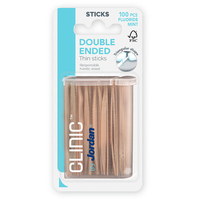 Clinic by Jordan Double Ended Thin Sticks hammastikku 100 kpl