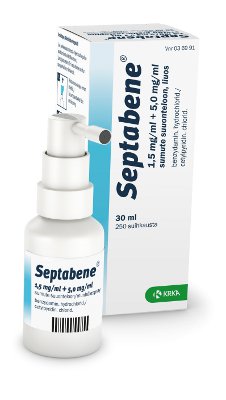 SEPTABENE 1,5/5 mg/ml sumute suuonteloon, liuos (suihkepullo) 30 ml
