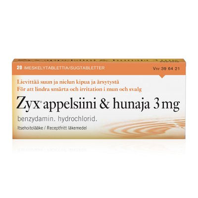 Zyx appelsiini & hunaja 3 mg imeskelytabletti