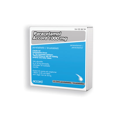 Paracetamol Accord 1000 mg poretabl 12 kpl