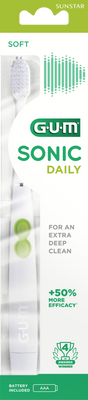 GUM Sonic Daily paristohammasharja sis. paristo valkoinen 1 kpl