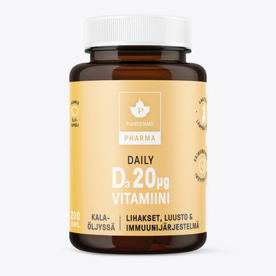 Puhdistamo Pharma Daily D-vitamiini 20 mikrog 200 kaps