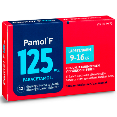 Pamol F 125 mg -suussa hajoavat tabletit 12 kpl, banaaninmakuinen